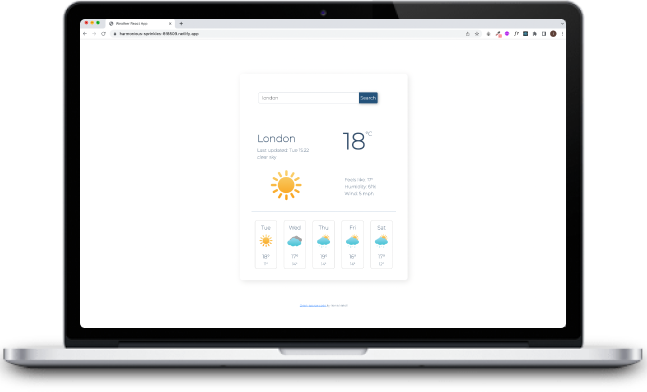 Laptop showing weather app